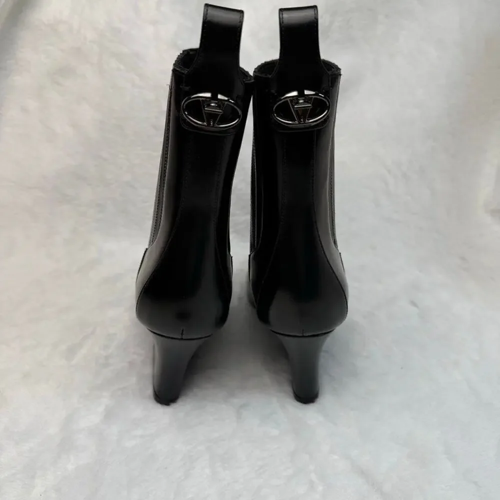 Valentino Garavani VLogo 75MM Lockette Beatle in Brushed Calfskin Boots